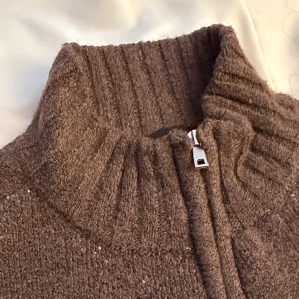 Planet Heart Mocha and Cream Knit full zip Sweater - Picture 6 of 13